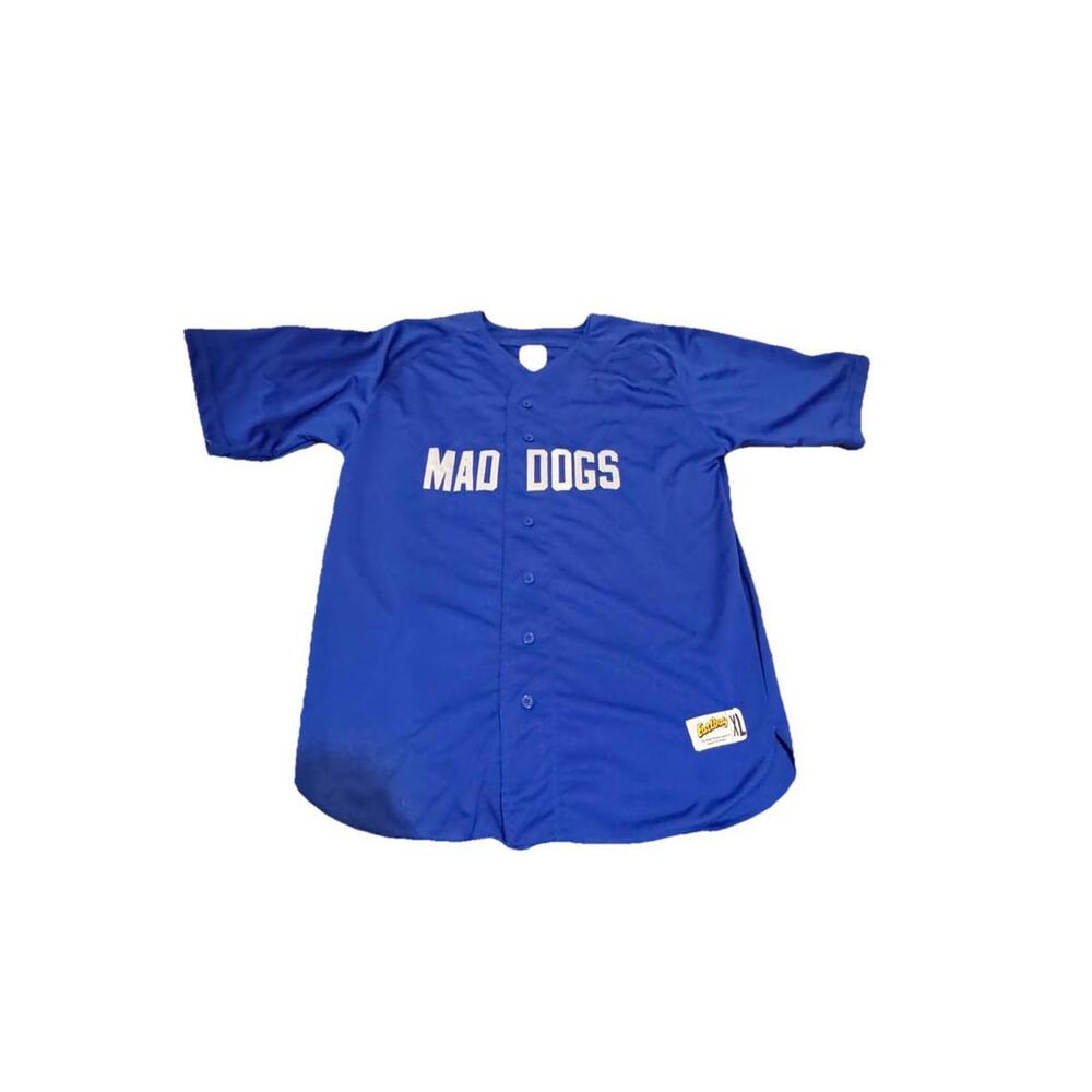 Vintage 80s Eastbay Mad Dogs Blue Jersey Mens XL Baseball